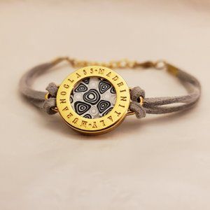 💌 Murano Glass & Gray Suede Made in Italy